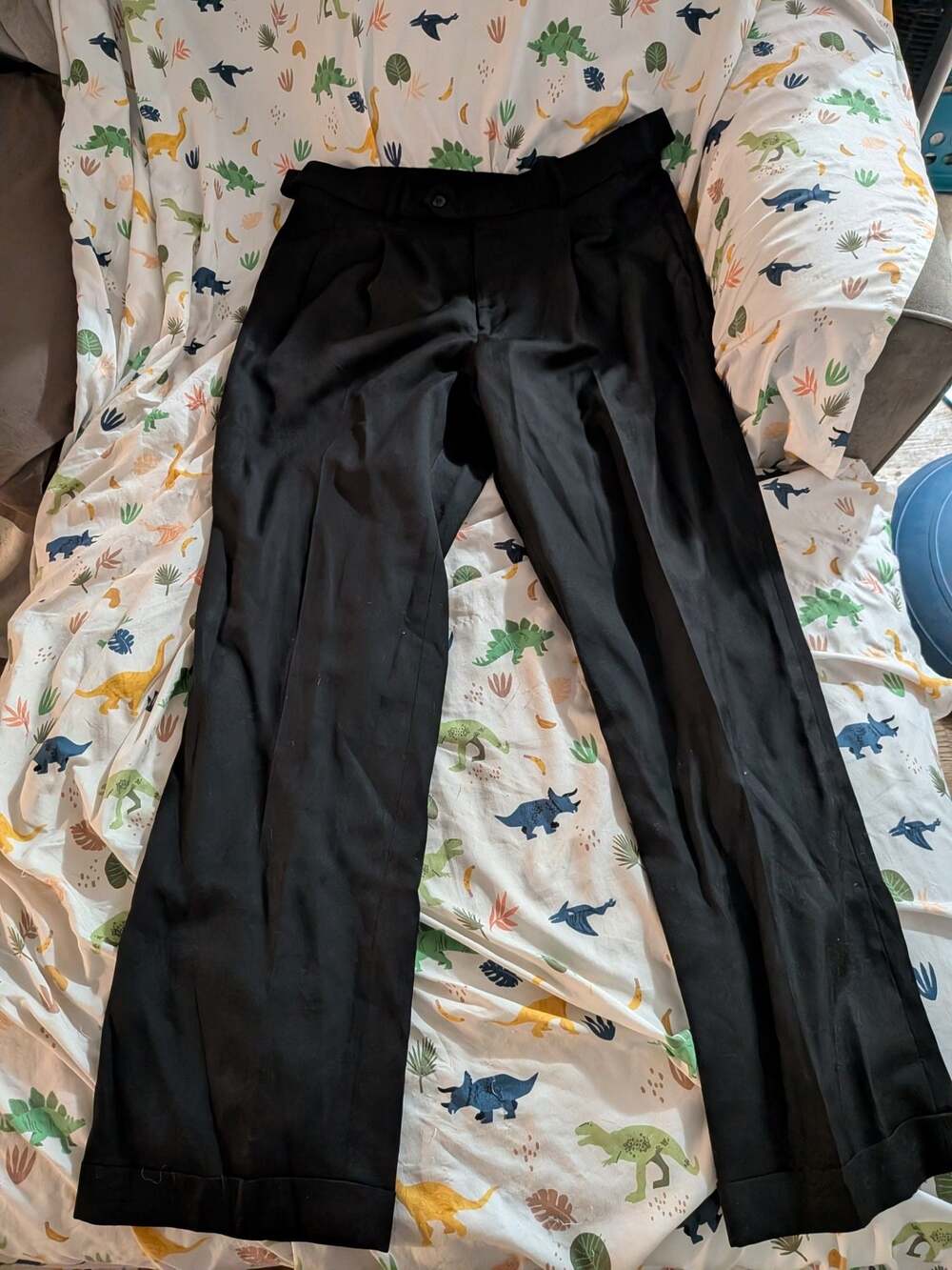 Stafford Men's Black Pleated Dress Pants 34x32